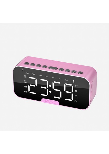 P6 Pembe Akıllı Sesli Çalar Saat ve Bluetooth Hoparlör (Yurt Dışından)