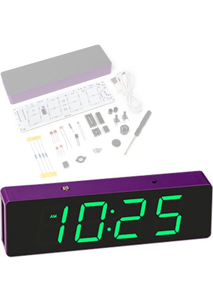 LED Saat Kiti - 4 Işık Modlu, Zaman Ayarlamalı Çok Renkli Dıy Lehimleme Seti (Yurt Dışından)