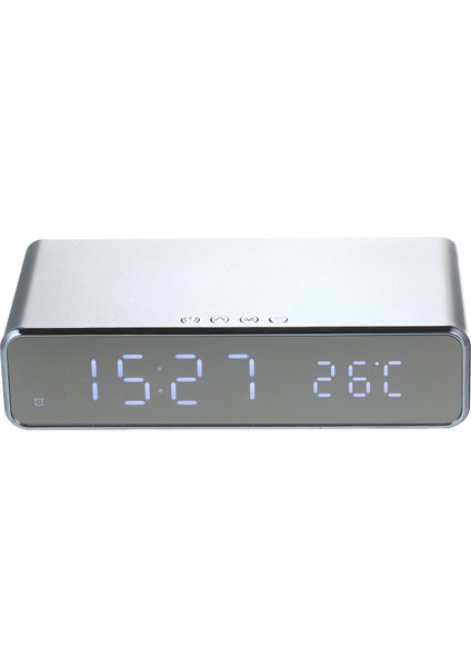 Kablosuz Şarj LED Masa Saati - Çift Sıcaklık, Alarm ve Takvim (Yurt Dışından)