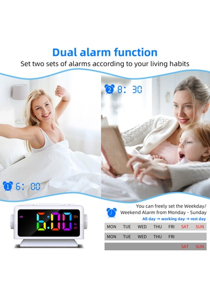 Dijital Çalar Saat 7 Renkli Ayarlanabilir Led, Çift Alarm USB Radyo (Yurt Dışından) indirimleri