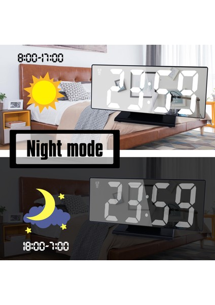 LED Ayna Dijital Çalar Saat ve Sıcaklık Göstergesi (Yurt Dışından) fırsatları