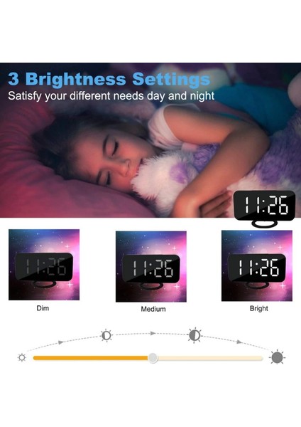 Aynalı LED Ekranlı Dijital Çalar Saat (Yurt Dışından) modelleri