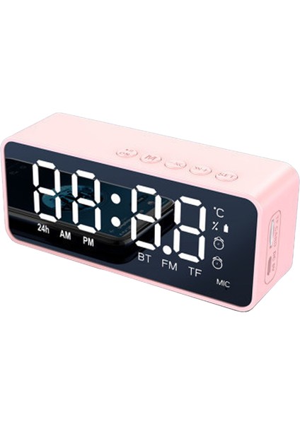 Dijital Çalar Saat Bluetooth Hoparlör, Ayna LED Ekran, Çift Alarm (Yurt Dışından)