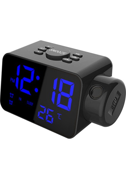 LED Prktörlü Çalar Saat - Fm Radyo, USB Şarj, Çift Alarm (Yurt Dışından)