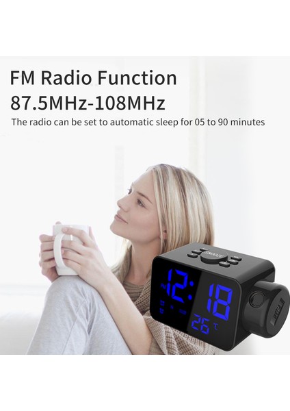 LED Prktörlü Çalar Saat - Fm Radyo, USB Şarj, Çift Alarm (Yurt Dışından) fırsatları