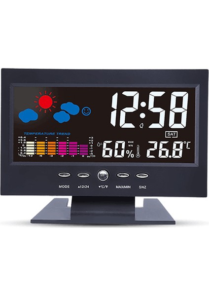 Çok Fonksiyonlu LCD Arka Işıklı Hava ve Sıcaklık Göstergeli Çalar Saat (Yurt Dışından)