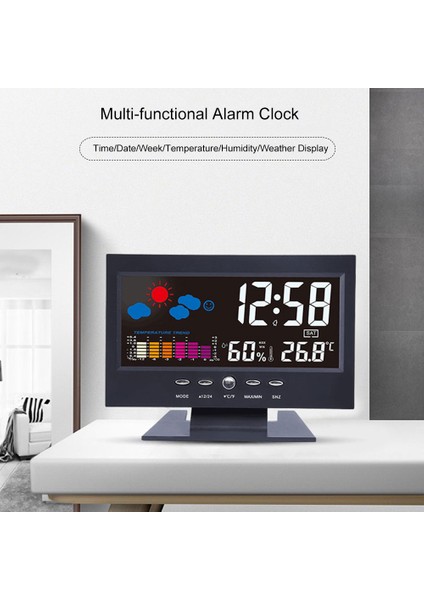 Çok Fonksiyonlu LCD Arka Işıklı Hava ve Sıcaklık Göstergeli Çalar Saat (Yurt Dışından) fırsatları