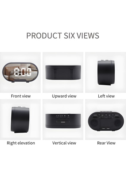 55 Inç LED Aynalı Alarm Saati Çift Usb, Parlaklık Ayarlı Yüksek Sesli Yatak Odası Dekoru (Yurt Dışından) fırsatları