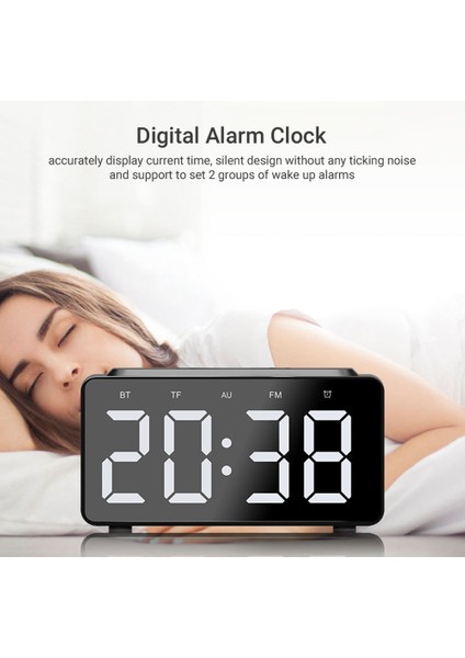 Kablosuz Şarjlı Bluetooth Hoparlörlü LED Masa Saati (Yurt Dışından) fırsatları