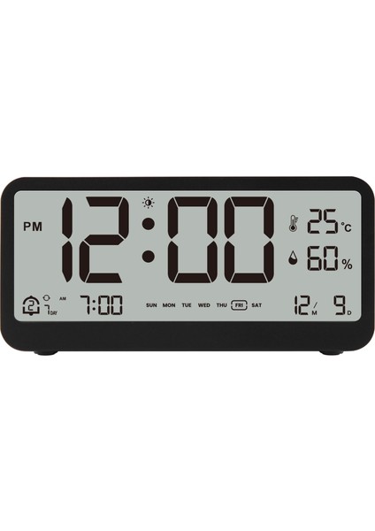 8001-EN Dijital Saat LED Ayarlanabilir Parlaklık Sıcaklık Nem Alarm (Yurt Dışından)