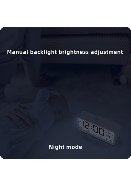 8001-EN Dijital Saat LED Ayarlanabilir Parlaklık Sıcaklık Nem Alarm (Yurt Dışından) fırsatları