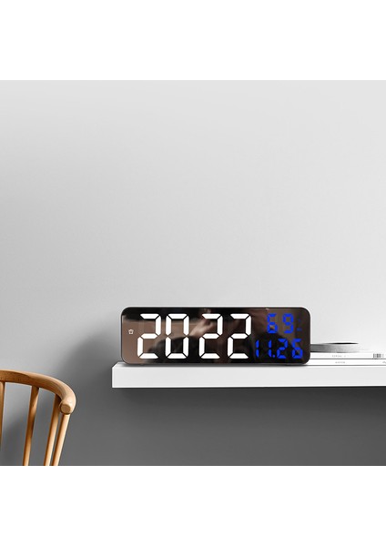 671 LED Alarm Ayna Saati Büyük Ekran Fişli Siyah Beyaz (Yurt Dışından) modelleri