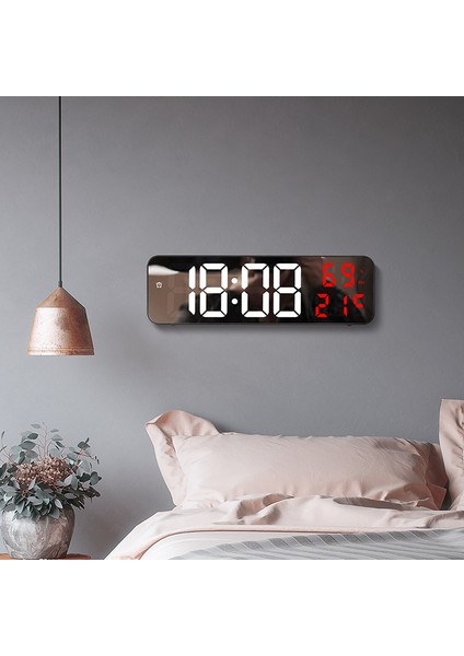 671 LED Alarm Ayna Saati Büyük Ekran Fişli Siyah Beyaz (Yurt Dışından) indirimleri