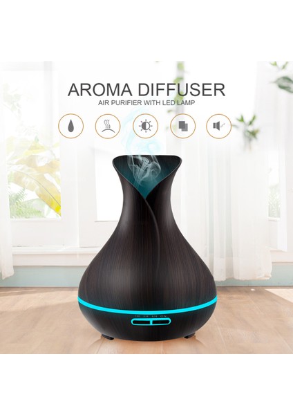 400 ml Aromaterapi Yağ Difüzörü Nemlendirici Zamanlayıcı 7 Renk LED Işık (Yurt Dışından) modelleri