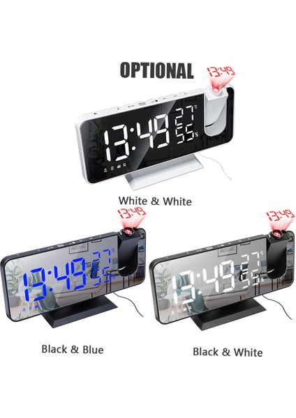 180° Prktörlü Çalar Saat - Sıcaklık ve Nem Ölçer LED Ekran (Yurt Dışından) fırsatları