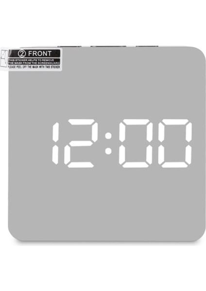 LED Aynalı Saat Alarm Şekerleme Ayarlanabilir Parlaklık Oda Termometresi 12/24 Saat (Yurt Dışından)