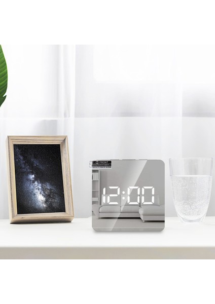 LED Aynalı Saat Alarm Şekerleme Ayarlanabilir Parlaklık Oda Termometresi 12/24 Saat (Yurt Dışından) modelleri