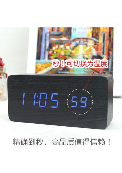 Bambu Ahşap LED Saat - Ses Kontrollü Aydınlatmalı Yatak Lambası (Yurt Dışından) fiyatları