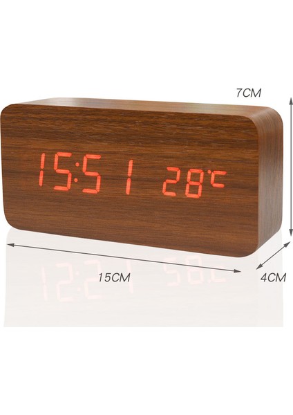 Bambu Ahşap LED Saat - Ses Kontrollü Aydınlatmalı Yatak Lambası (Yurt Dışından) indirimleri