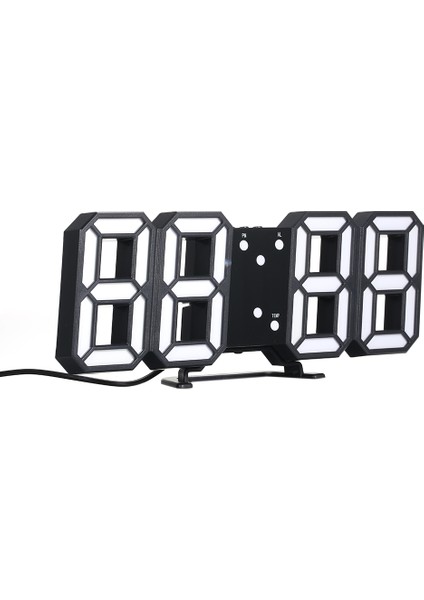 3D LED Dijital Saat Gece Işıklı Ayarlanabilir Parlaklık Masa Duvar Alarmı (Yurt Dışından)
