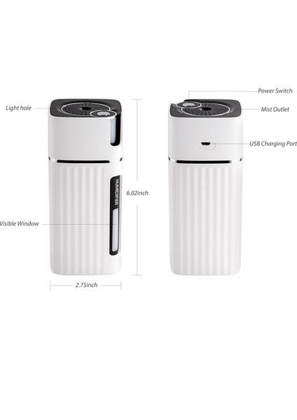 300ML Taşınabilir USB Araç Nemlendirici, Renkli Gece Işığı ve Esans Yağ Difüzörü - Seyahat & Ofis (Yurt Dışından) fırsatları