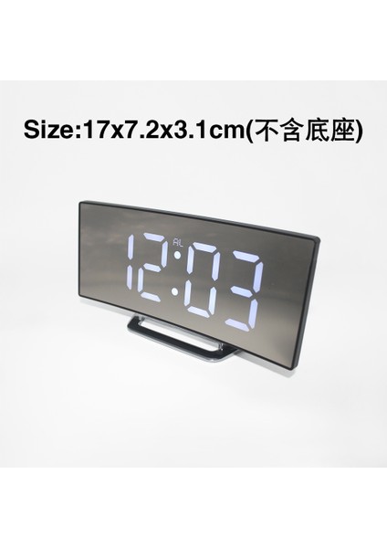 6507 Beyaz LED Aynalı Sessiz Çalar Saat (Yurt Dışından) fırsatları