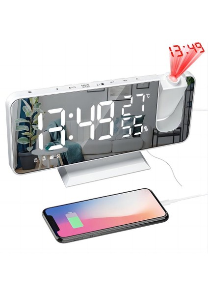 7 Inç LED Ekranlı Prksiyonlu Çalar Saat, USB Şarj ve Fm Radyo (Yurt Dışından)