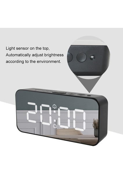 LED Aynalı Çalar Saat Şarj Edilebilir Sıcaklık Göstergeli Gümüş (Yurt Dışından) fiyatları