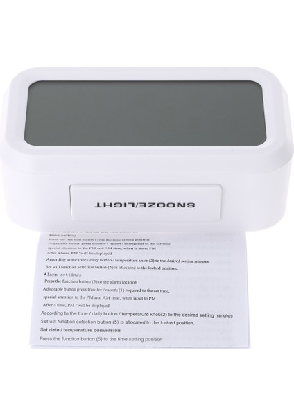 LED Alarmlı Saat - Sensör Aydınlatmalı Zaman Tarih Sıcaklık Göstergeli Beyaz (Yurt Dışından) fırsatları