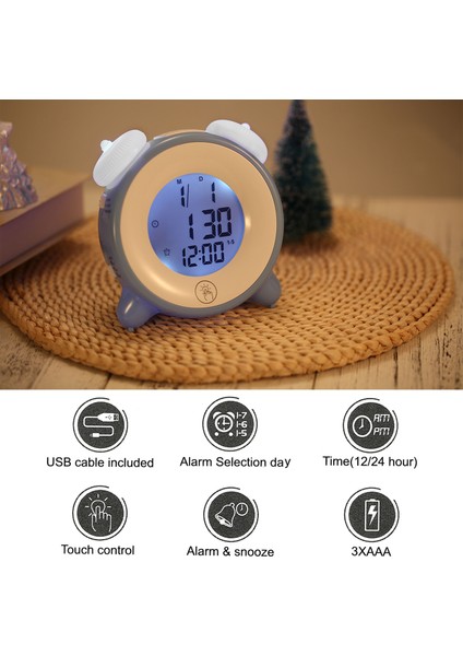 Çocuk Çalar Saat 7 Renkli Şarj Edilebilir Uyku Zamanlayıcı (Yurt Dışından) fiyatları