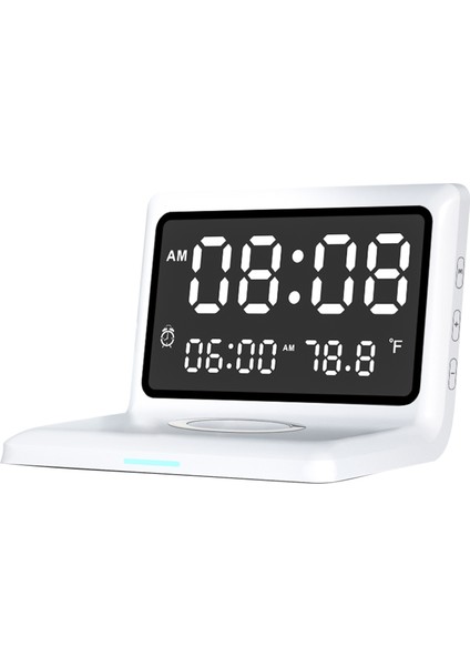 Aynalı Saat 15W Kablosuz Şarj Ayarlanabilir LED Ekran Alarmlı Yatak Odası & Ofis (Yurt Dışından)