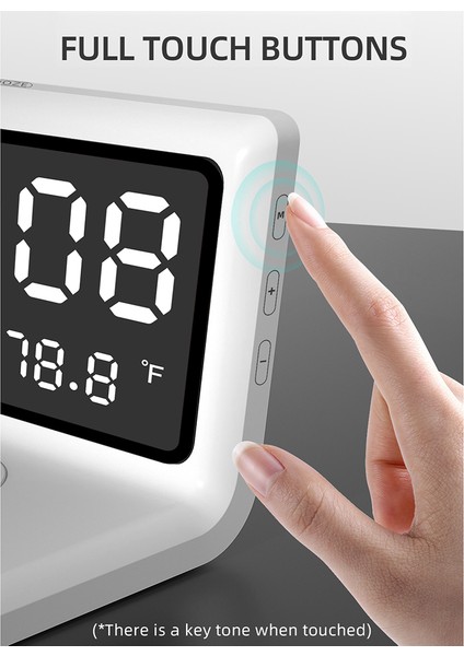 Aynalı Saat 15W Kablosuz Şarj Ayarlanabilir LED Ekran Alarmlı Yatak Odası & Ofis (Yurt Dışından) modelleri