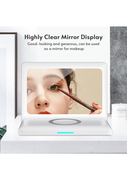 Aynalı Saat 15W Kablosuz Şarj Ayarlanabilir LED Ekran Alarmlı Yatak Odası & Ofis (Yurt Dışından) indirimleri