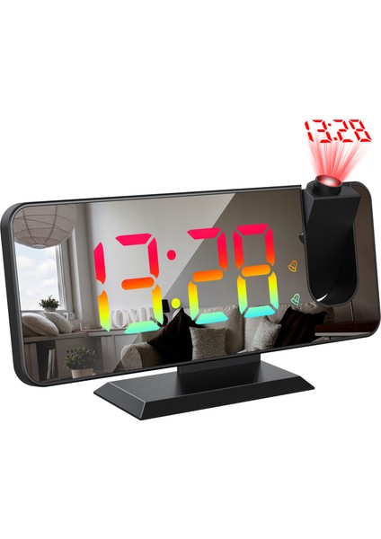 180 Prksiyonlu Alarm Saati Rgb Dinamik Işık Çift Alarm Şekerleme USB Şarj 24/12 Saat (Yurt Dışından)