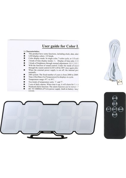 Kablosuz Kumandalı Rgb LED Çalar Saat Masa/duvar Saati Siyah 115 Renk Ses Kontrolü (Yurt Dışından) modelleri