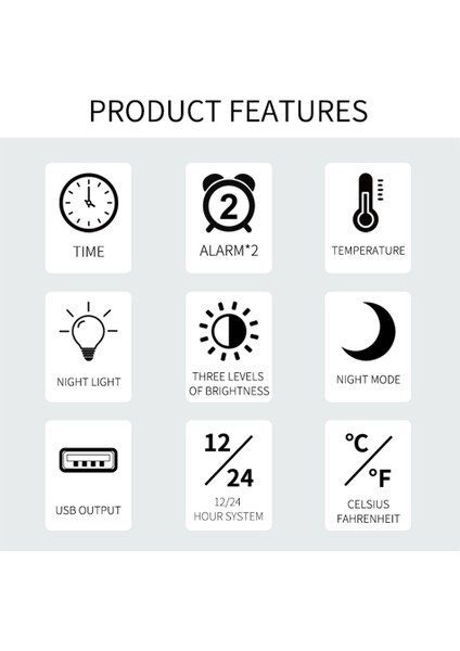 5.7 Inç Aynalı Dijital Çalar Saat, Çift Alarm, Parlaklık Ayarlı, Çift Güç (Yurt Dışından) indirimleri