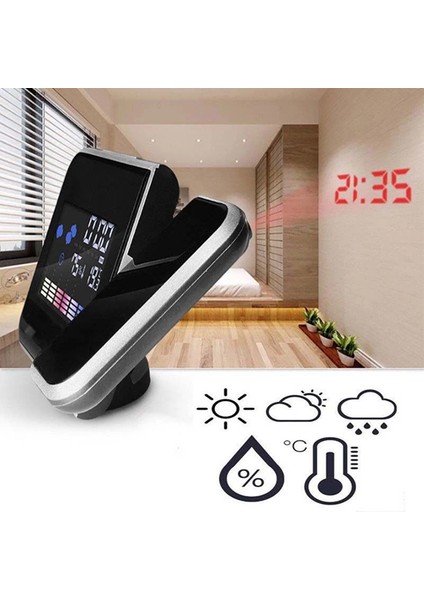 LED Prktörlü Alarmlı Saat, Hava Durumu ve Sonsuz Takvim (Yurt Dışından) indirimleri