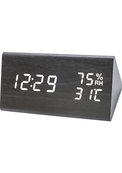 LED Dijital Çalar Saat - Oda Sıcaklık ve Nem Ölçer, Ses Kontrollü, 3 Parlaklık Seviyesi (Yurt Dışından)