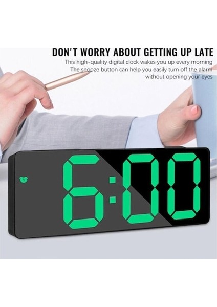 Yeşil Aynalı LED Alarmlı Saat USB Şarj Gece Lambası (Yurt Dışından) indirimleri