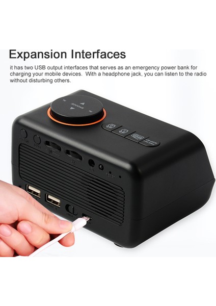 Şarj Edilebilir Dijital Çalar Saat Fm Radyo LED Sıcaklık/nem Göstergeli Ses Kontrollü (Yurt Dışından) fiyatları