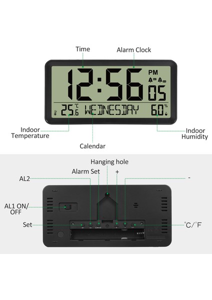 LCD Dijital Çalar Saat Sıcaklık Nem Pil Aydınlatma Erteleme (Yurt Dışından) fırsatları