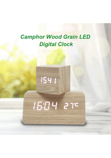 Kafur Ağacı LED Dijital Saat Nem ve Sıcaklık Göstergeli Sessiz Alarm (Yurt Dışından) fiyatları