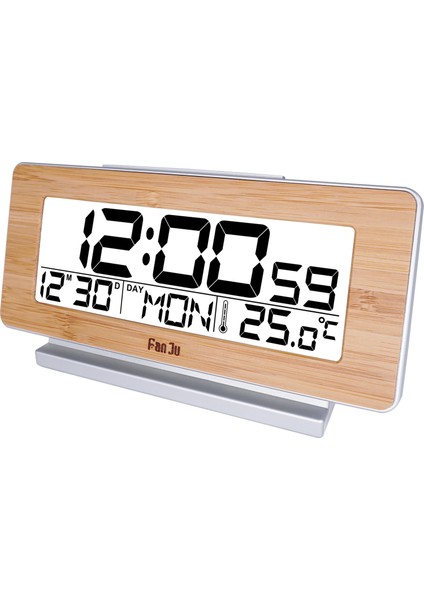 Dijital Ahşap Çalar Saat, Arka Aydınlatmalı Lcd, Sıcaklık, Şekerleme, Takvim ve Hafta Göstergeli (Yurt Dışından)