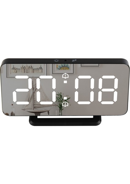 LED Aynalı Dijital Çalar Saat: Geniş Ekran, Çift Alarm, Şekerleme, Ev Ofis Seyahat (Yurt Dışından) fırsatları