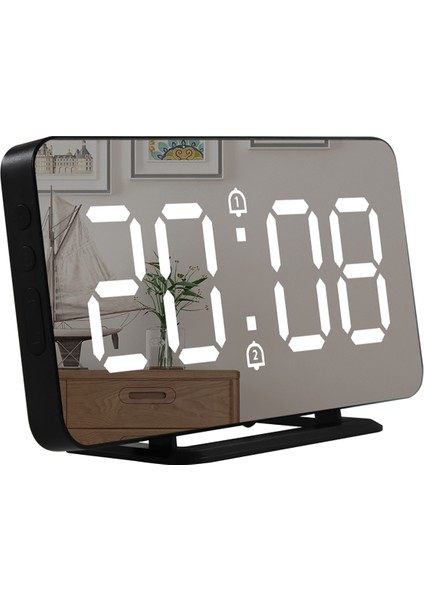 LED Aynalı Dijital Çalar Saat: Geniş Ekran, Çift Alarm, Şekerleme, Ev Ofis Seyahat (Yurt Dışından) indirimleri