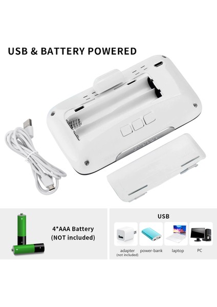 Ses Kontrollü USB Şarjlı LED Ekranlı Çalar Saat - Yatak Odası, Seyahat, Ofis (Yurt Dışından) indirimleri
