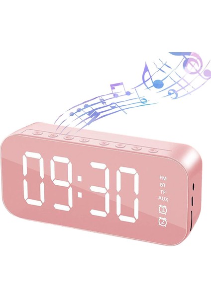 Beyaz Bluetooth Çalar Saat & Hoparlör 2'li 1 Arada LED Aynalı Dijital Ekran (Yurt Dışından) fırsatları