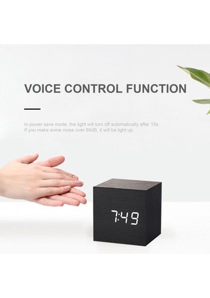 Ahşap Dijital Alarm Saati Oda Termometre Higrometre LED Sesli Kontrol 3 Işık Seviyesi (Yurt Dışından) fiyatları