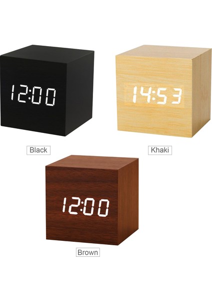 Ahşap Dijital Alarm Saati Oda Termometre Higrometre LED Sesli Kontrol 3 Işık Seviyesi (Yurt Dışından) modelleri