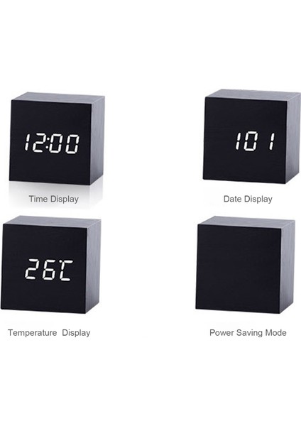 Ahşap Dijital Alarm Saati Oda Termometre Higrometre LED Sesli Kontrol 3 Işık Seviyesi (Yurt Dışından) fırsatları